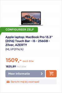13 inch 2016 nieuwe MacBook Pro